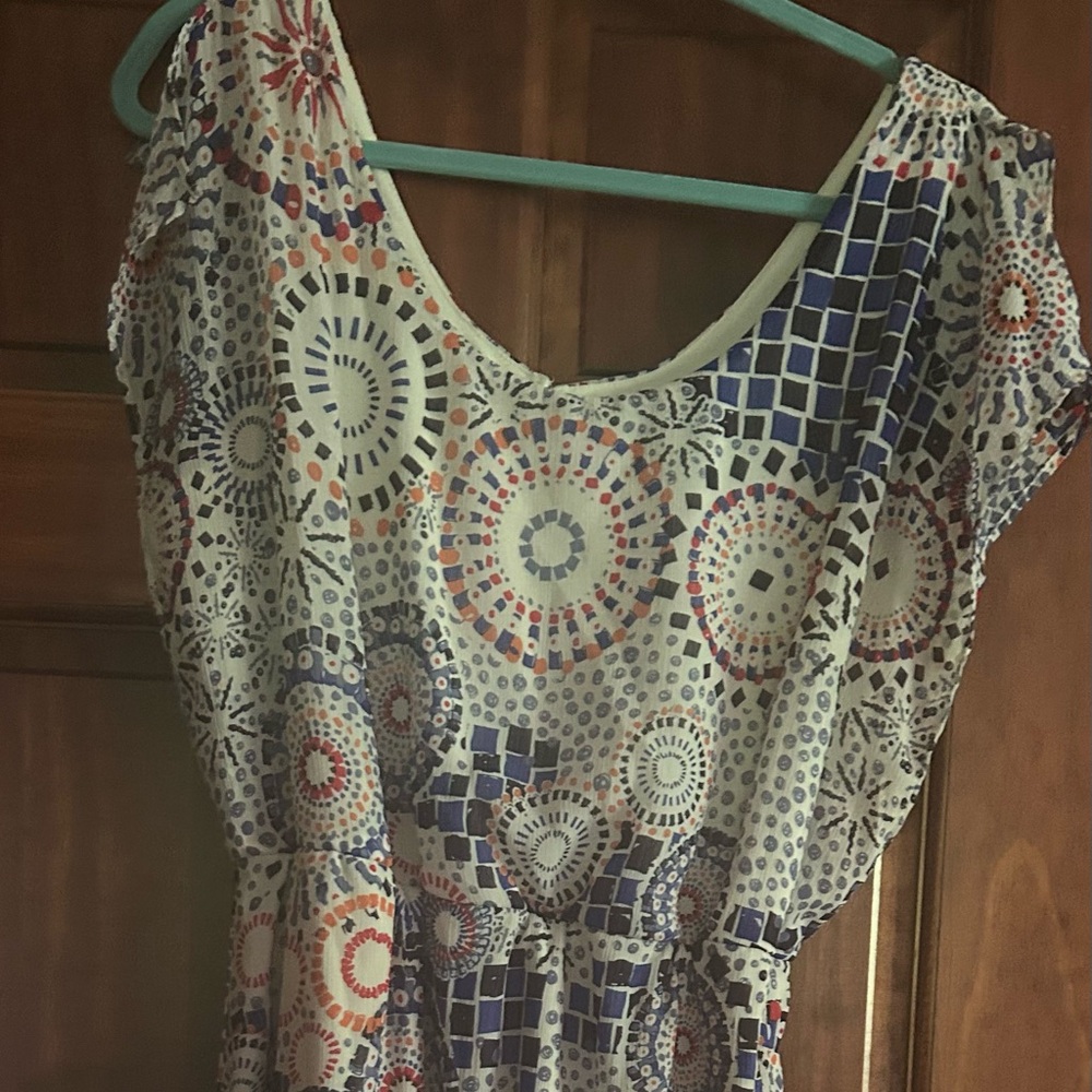 The Limited Blue and Orange Patterned Dress